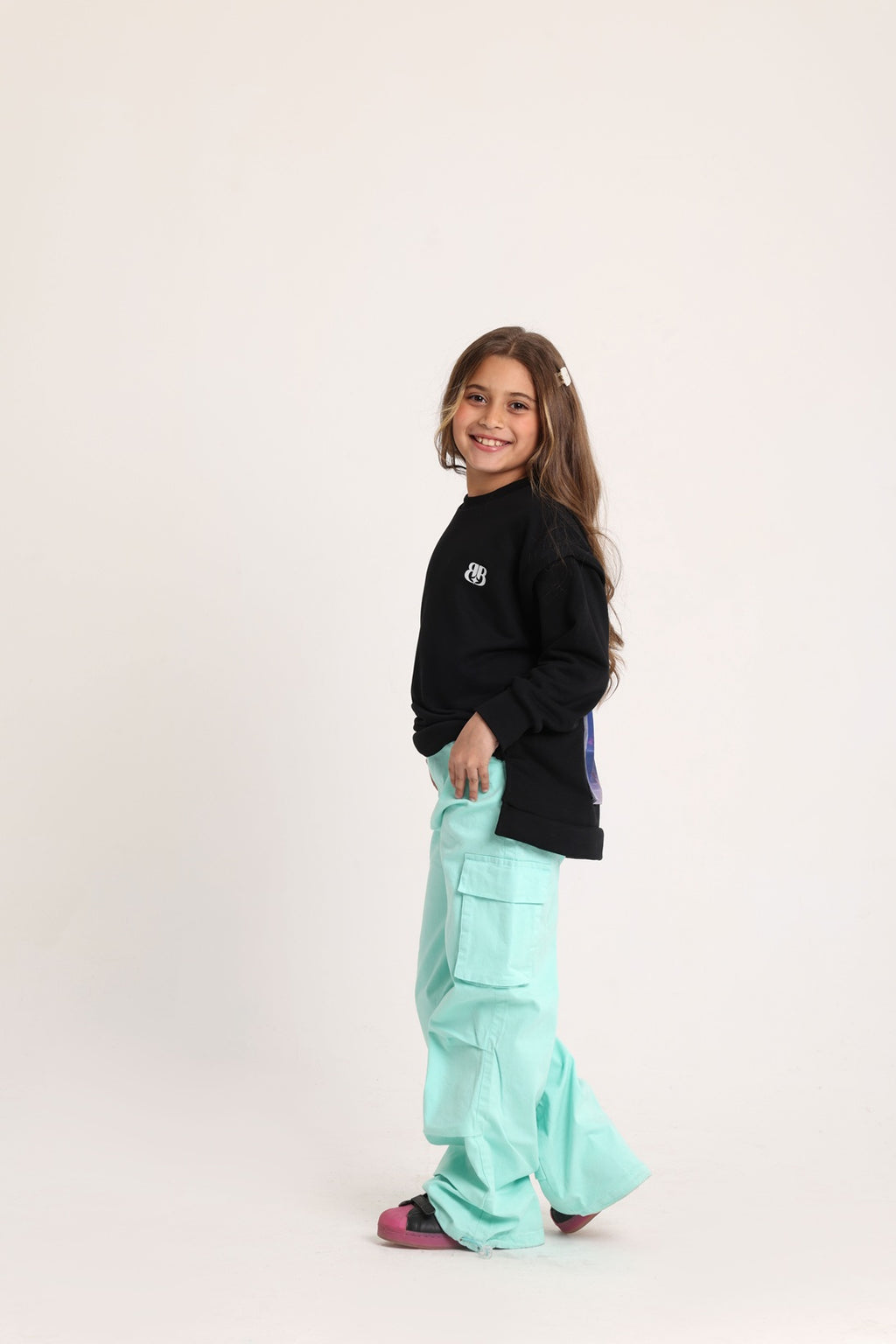 Mint blue cargo pants