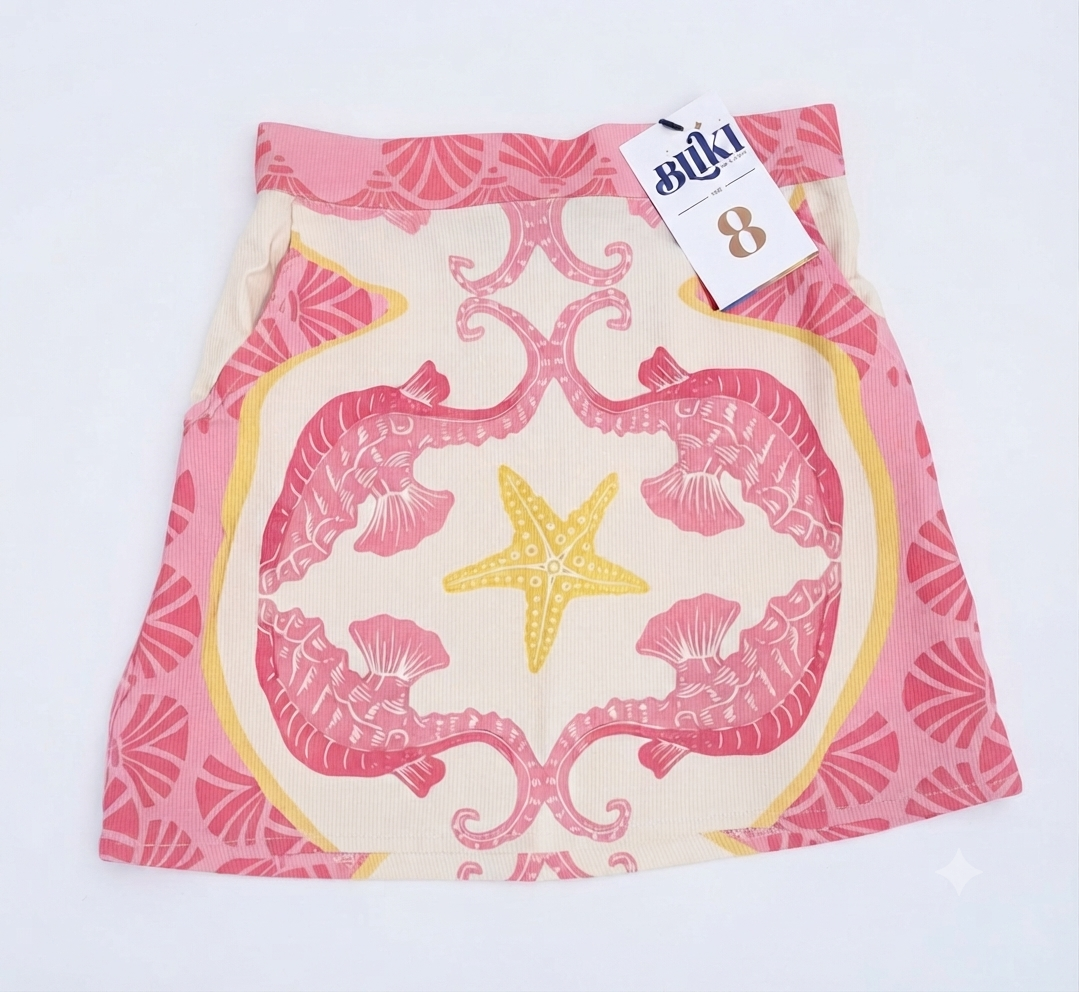 Printed Seashore Skirt Pinky