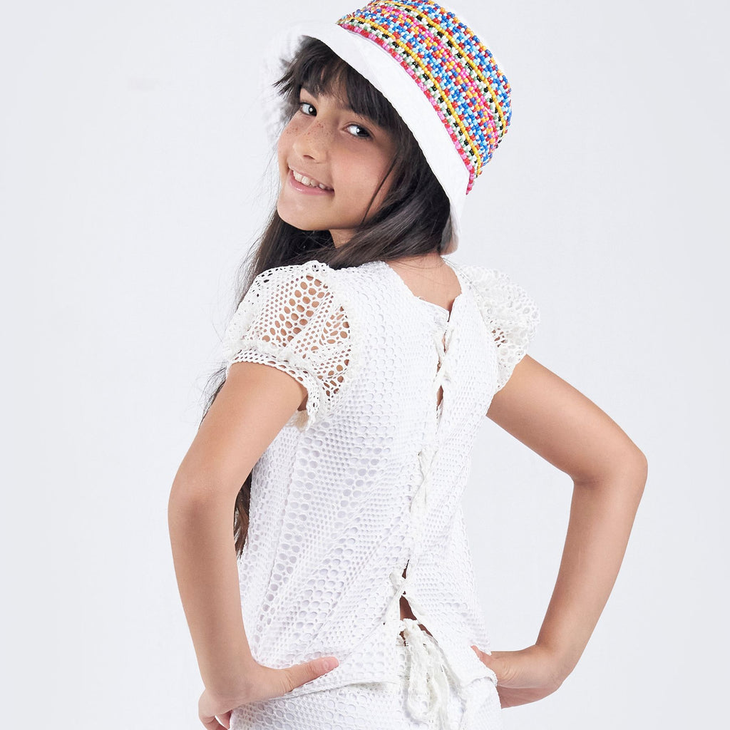 Set of 2 (wihte net Top + White Net Pants) - image 3