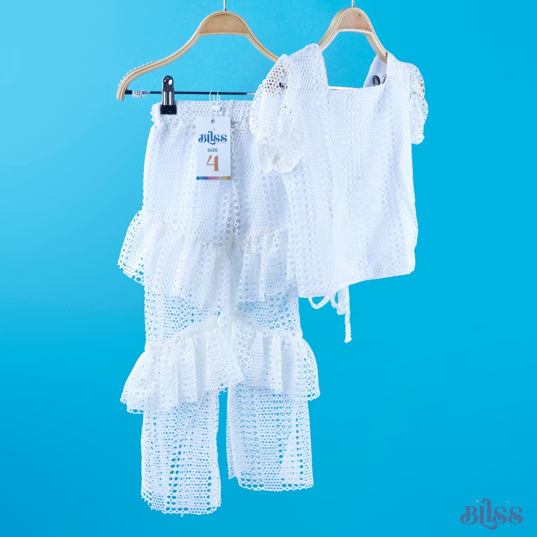 Set of 2 (wihte net Top + White Net Pants) - image 4