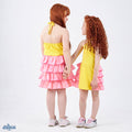 Ruffles Dress (Yellow + Pink))