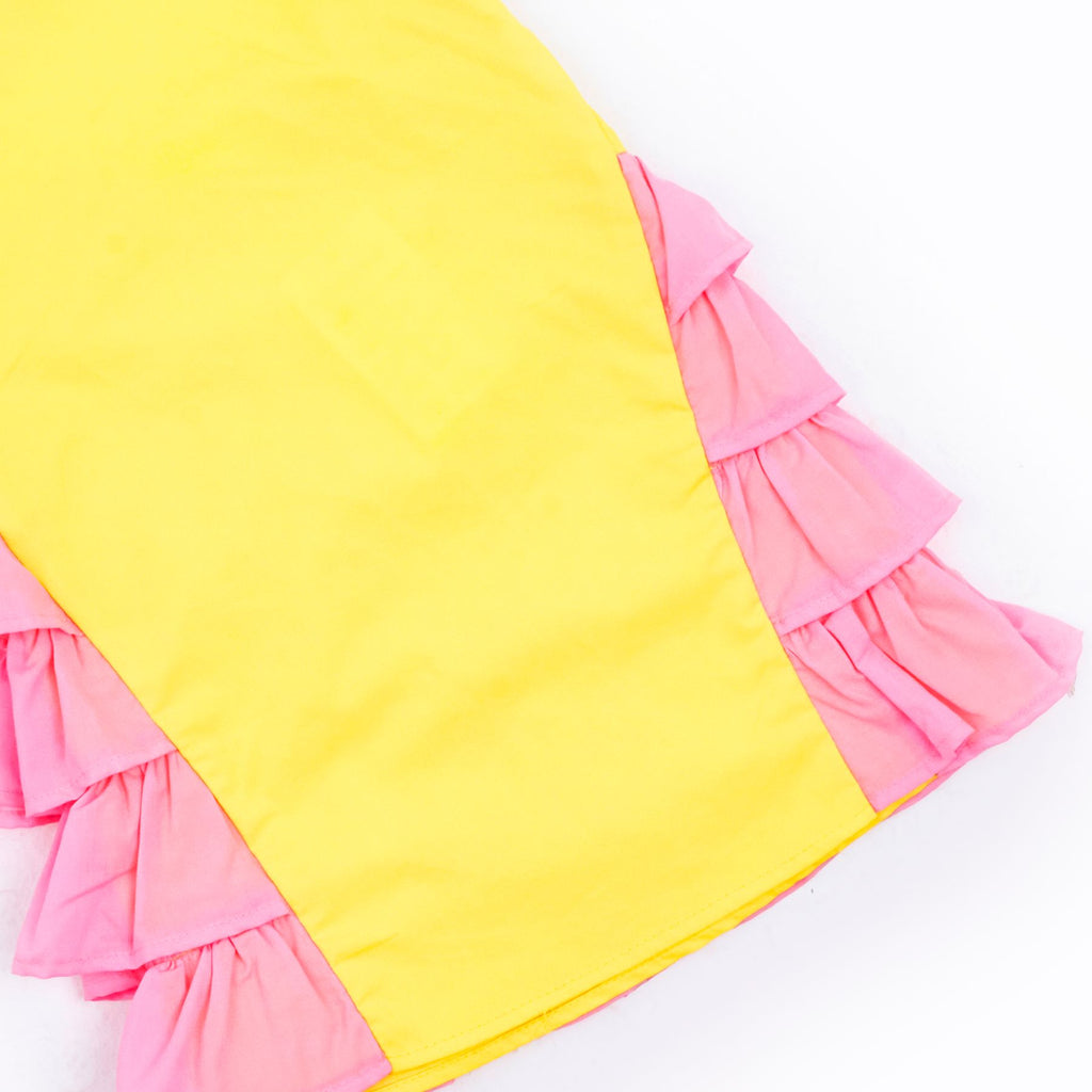 Ruffles Dress (Yellow + Pink)) - image 5