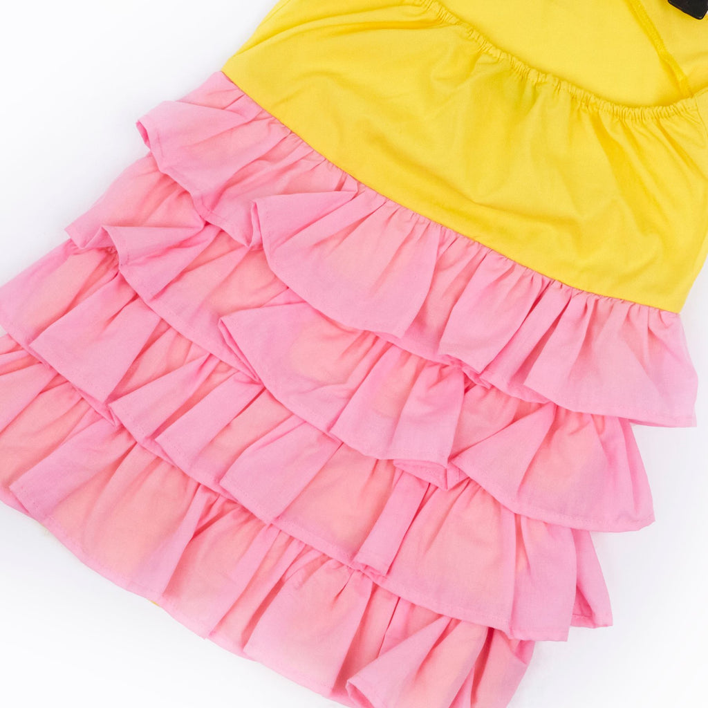 Ruffles Dress (Yellow + Pink)) - image 7