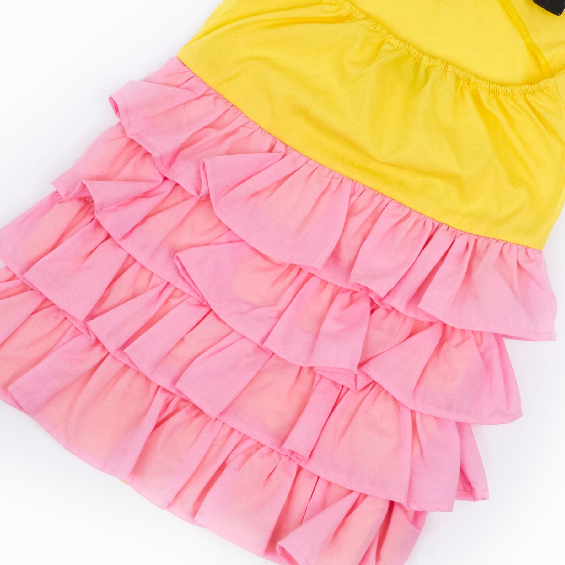 Ruffles Dress (Yellow + Pink)) - image 7