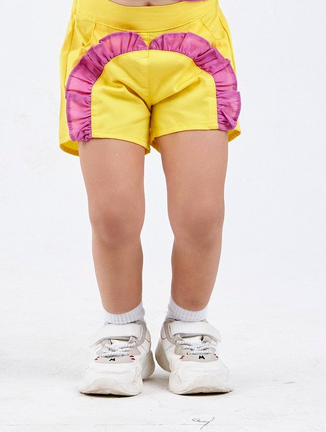Ruffles Shorts ( Yellow + purple) - image 3