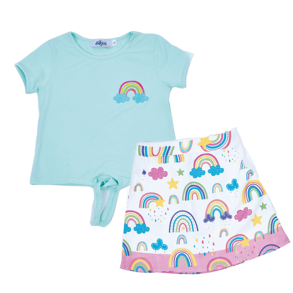 Set of 2 Rainbow T-shirt and skirt - image 4
