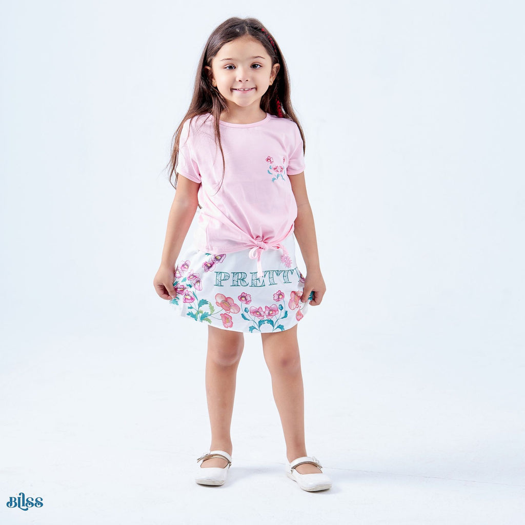 Set of 2 Floral T-shirt and skirt - image 2