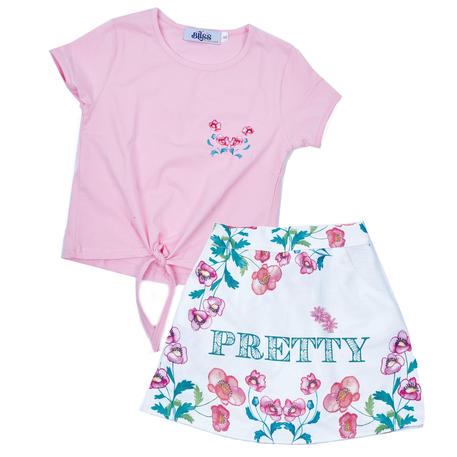 Set of 2 Floral T-shirt and skirt - image 5
