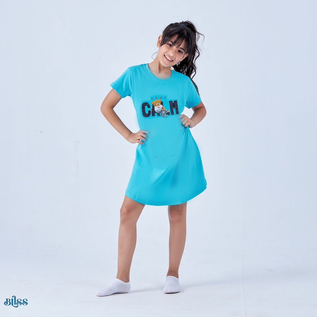 Blue Stay teddy Night Shirt