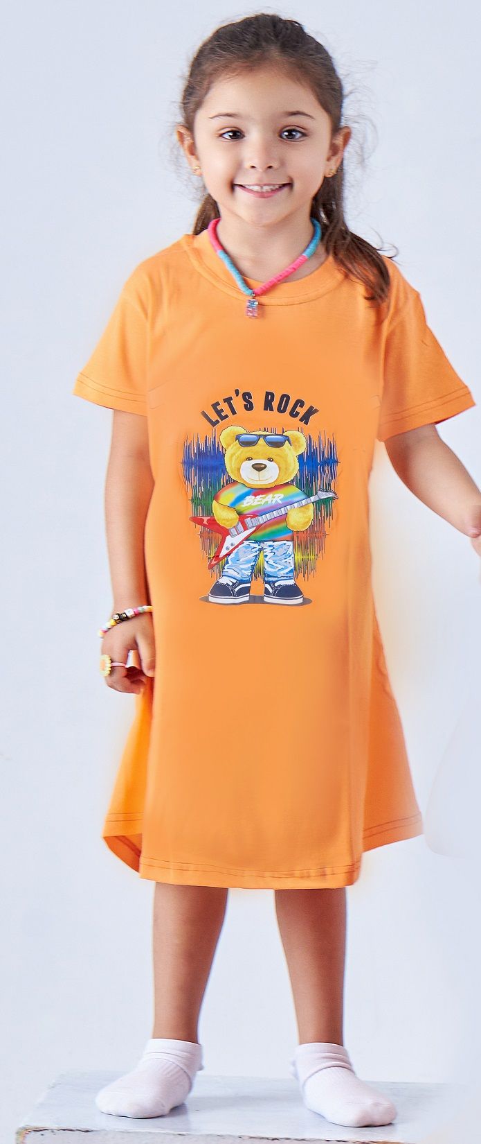 Orange Lets rock Night Shirt