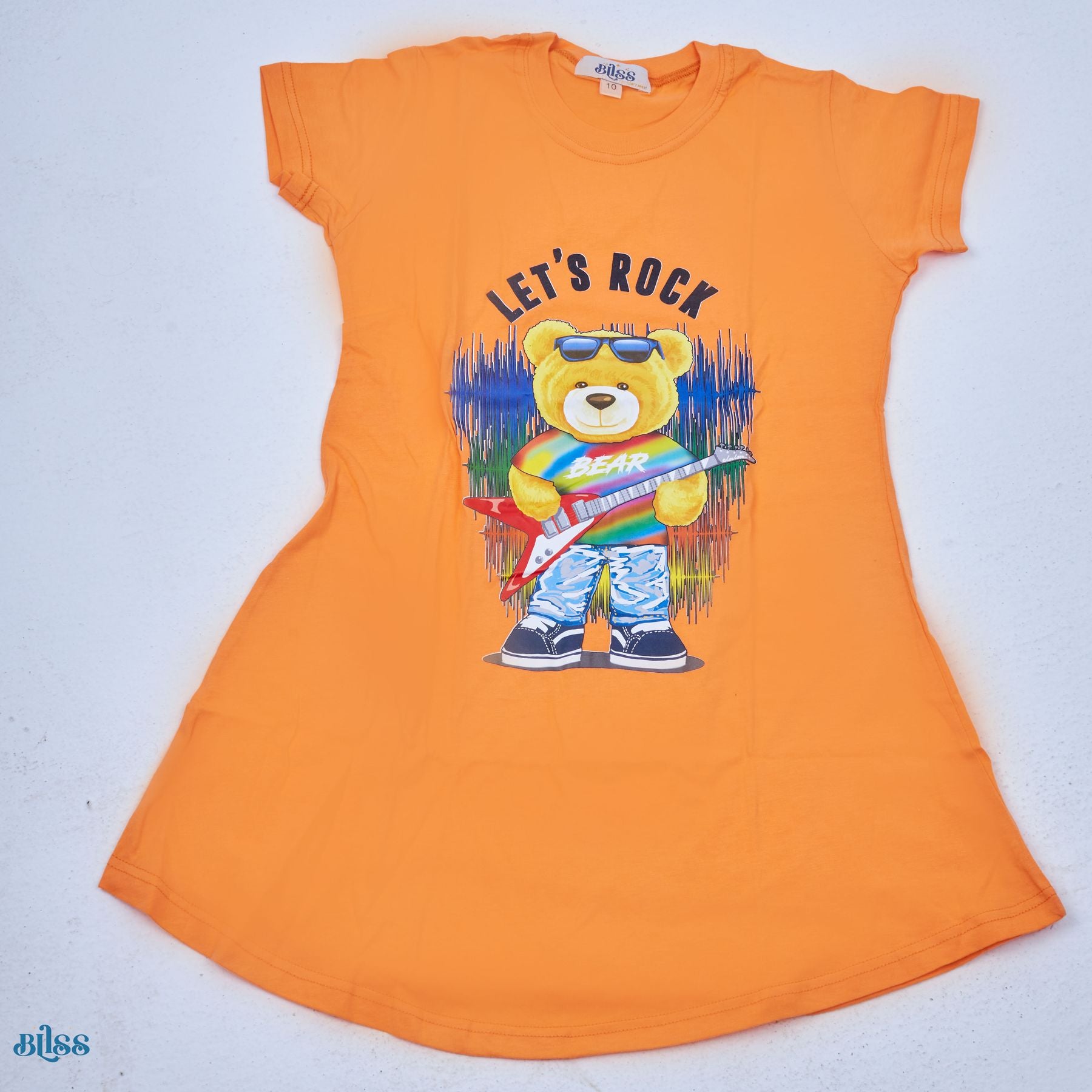 Orange Lets rock Night Shirt - image 2
