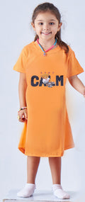 Orange Stay teddy Night Shirt