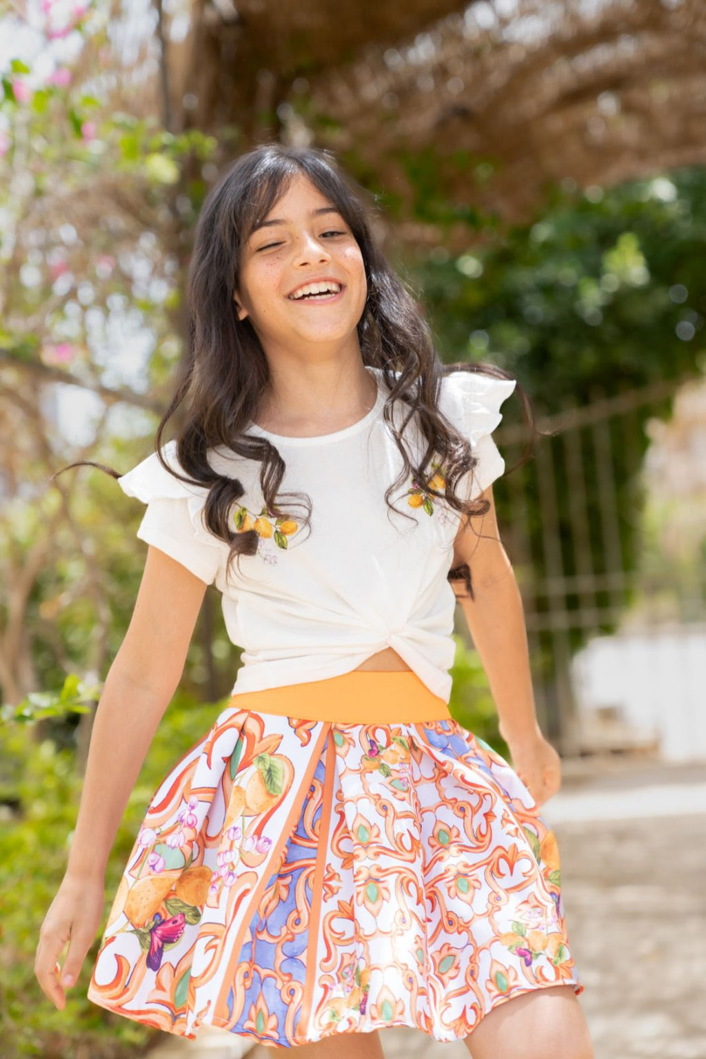 Set of 2 lemon Tile pleated skirt and t shirt - image 2