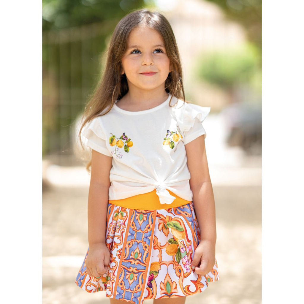 Set of 2 lemon Tile pleated skirt and t shirt - image 5