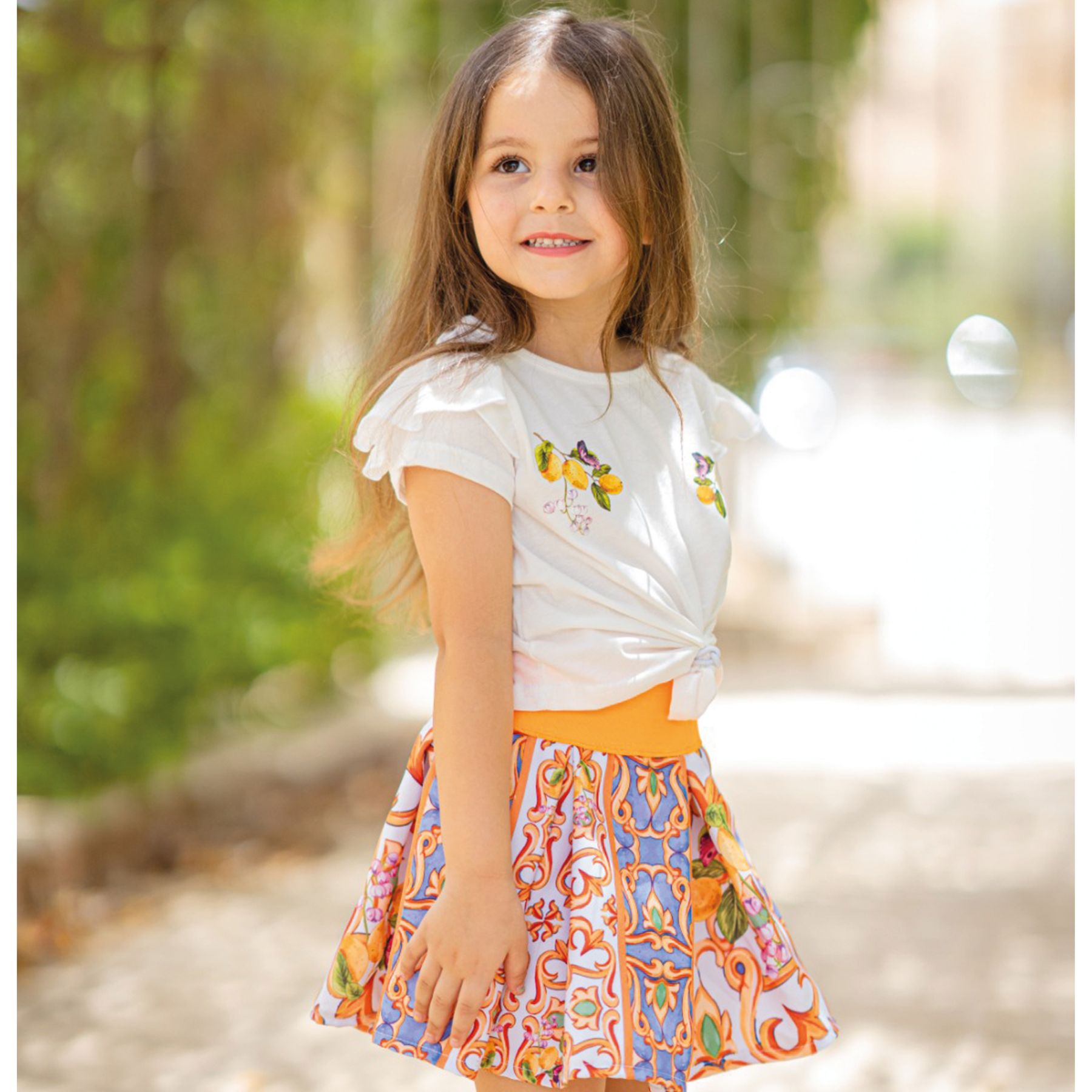 Set of 2 lemon Tile pleated skirt and t shirt - image 7