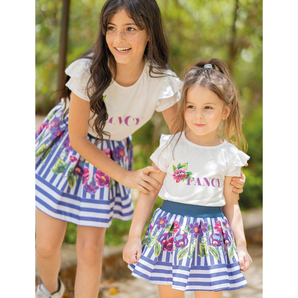set of 2 stripped floral skirt and t shirt - image 4