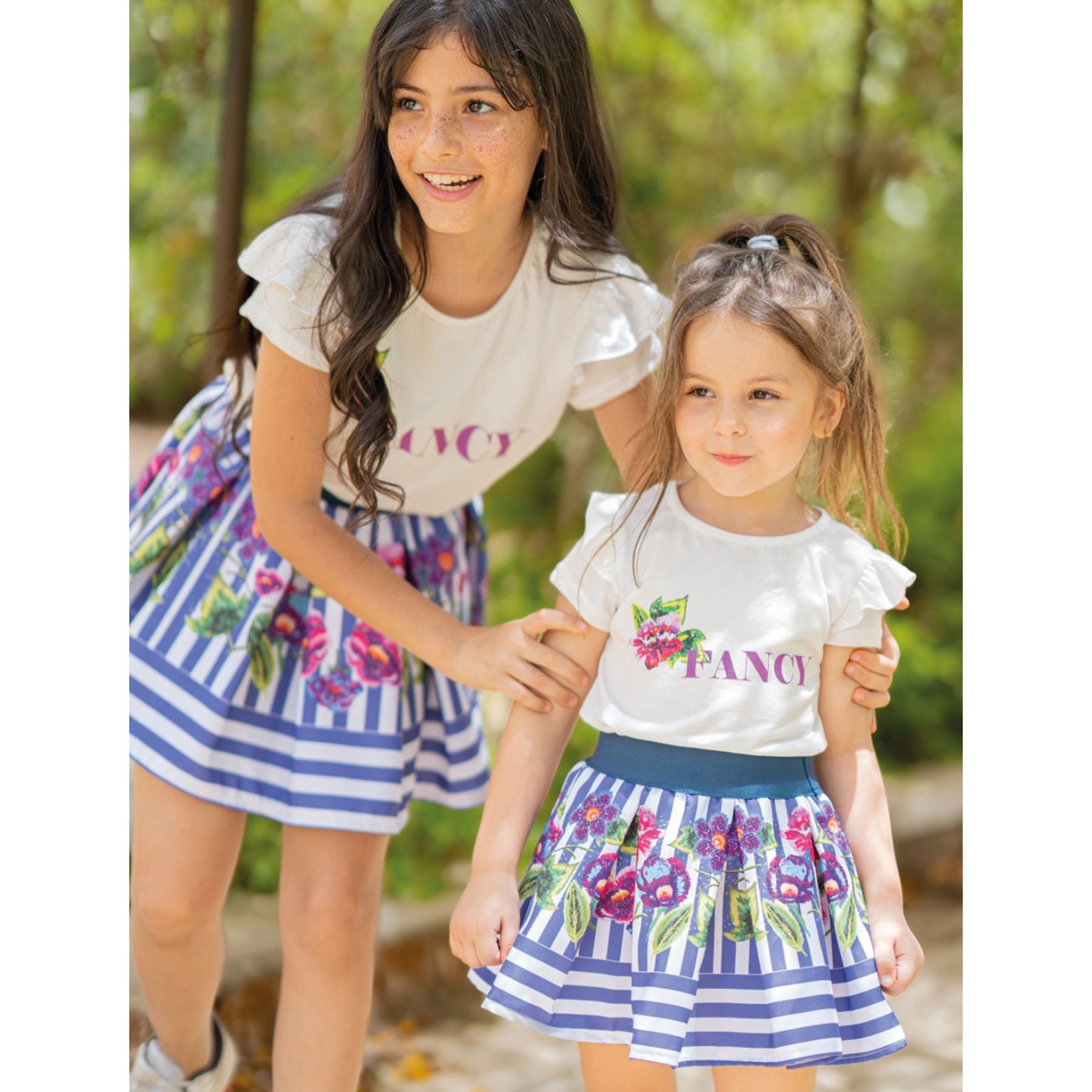 set of 2 stripped floral skirt and t shirt - image 4