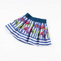 stripped floral pleated skirt