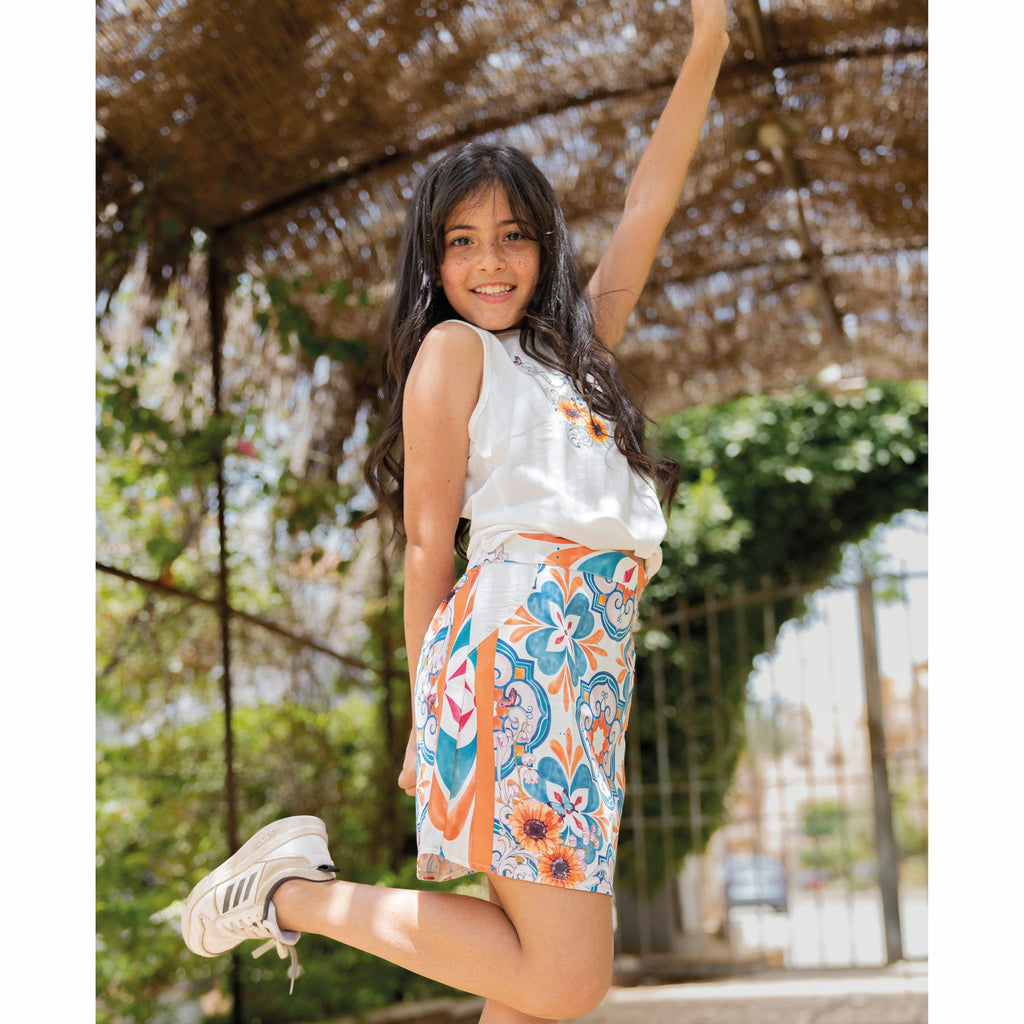 set of 2 unique print skirt and t shirt - image 5