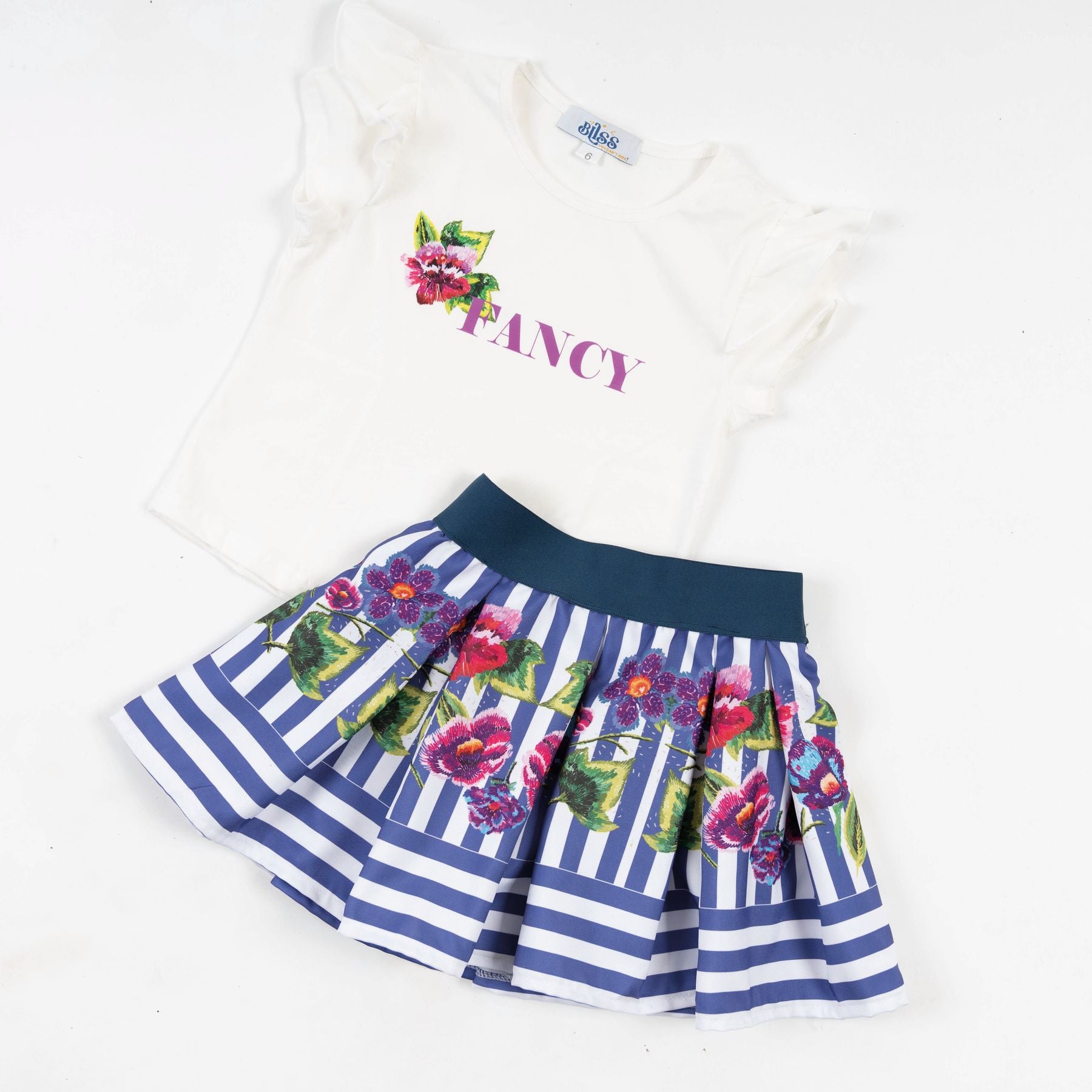 set of 2 stripped floral skirt and t shirt - image 7