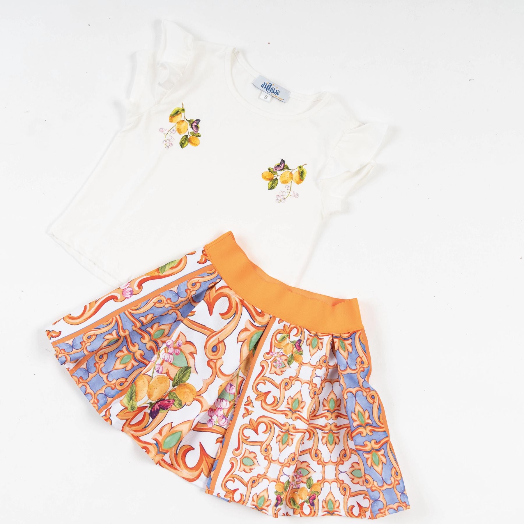 Set of 2 lemon Tile pleated skirt and t shirt - image 9