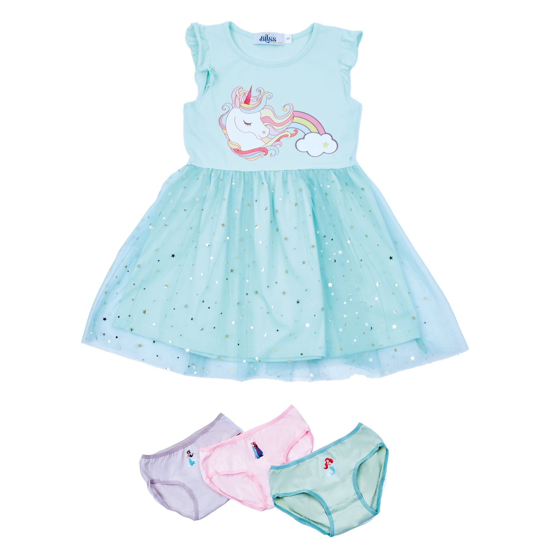 bundle of unicorn cotton tulle dress and briefs - image 2