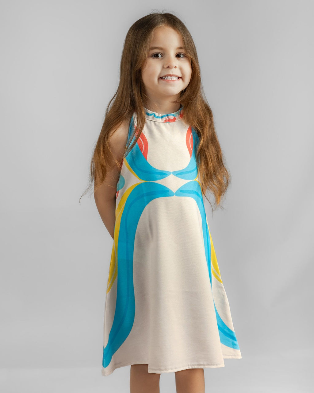 Neck printed dress
