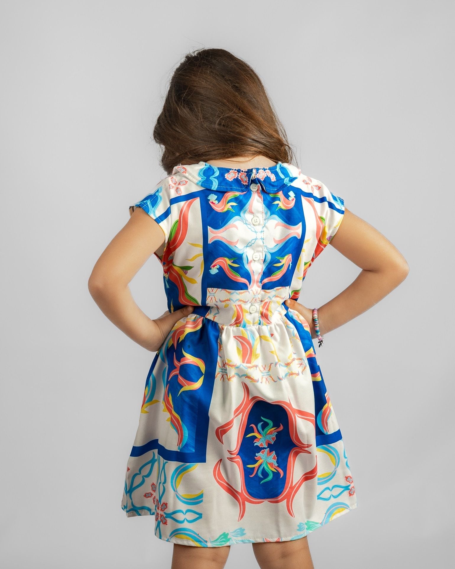 Tiles printed dress (with back buttons) - image 2