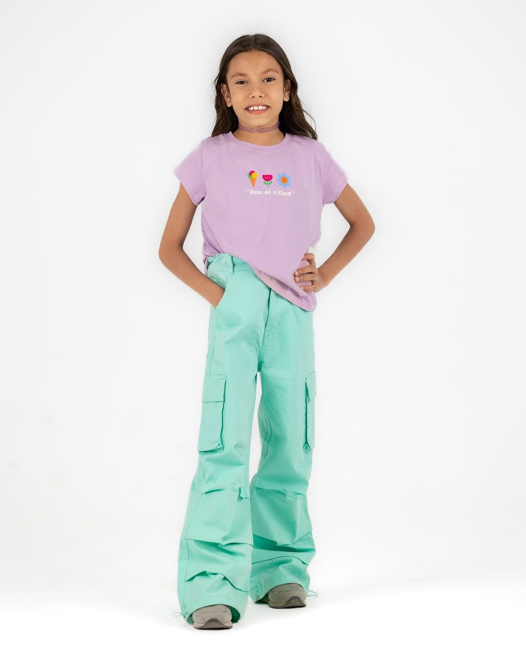Mint blue cargo pants