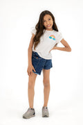 Rainbow ruffle T-shirt