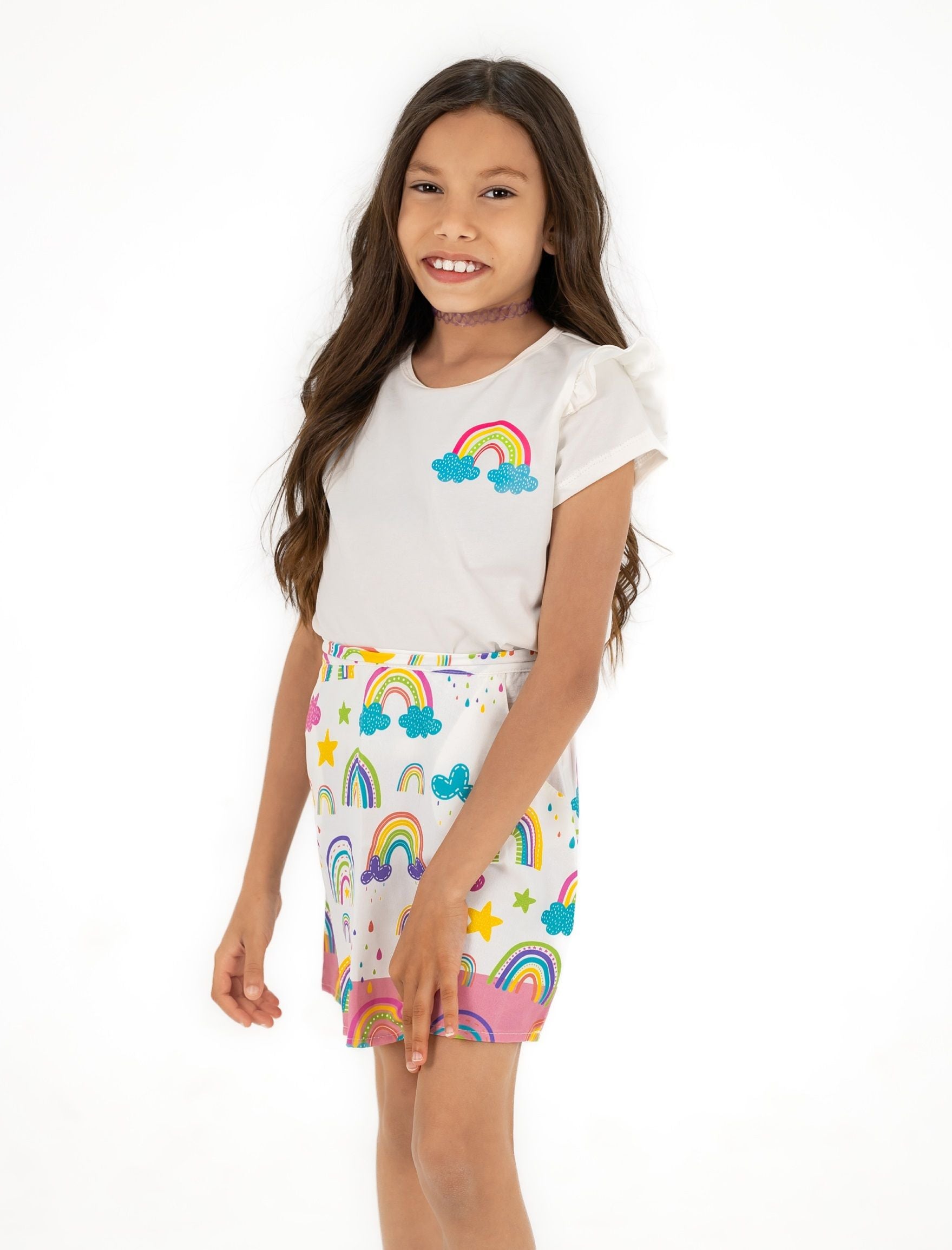 Rainbow ruffle T-shirt - image 3