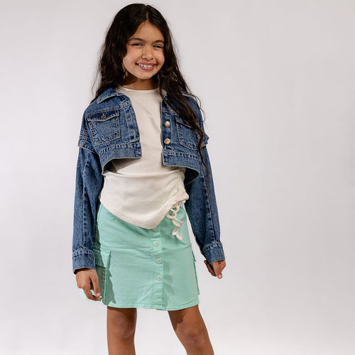(5 in 1) Denim Jacket+skirt