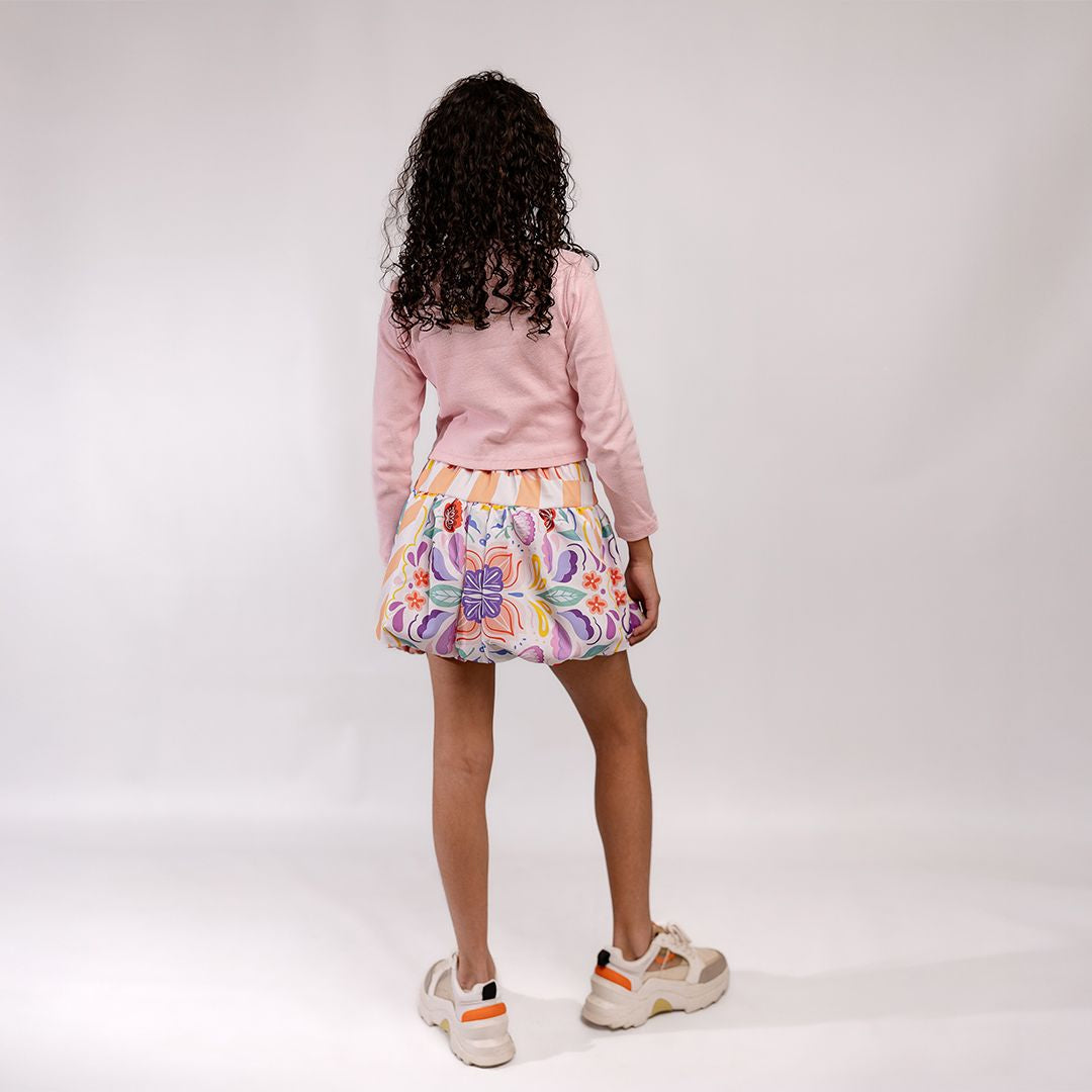 (Skirt) Bubble Skirt (Peach floral) - image 3