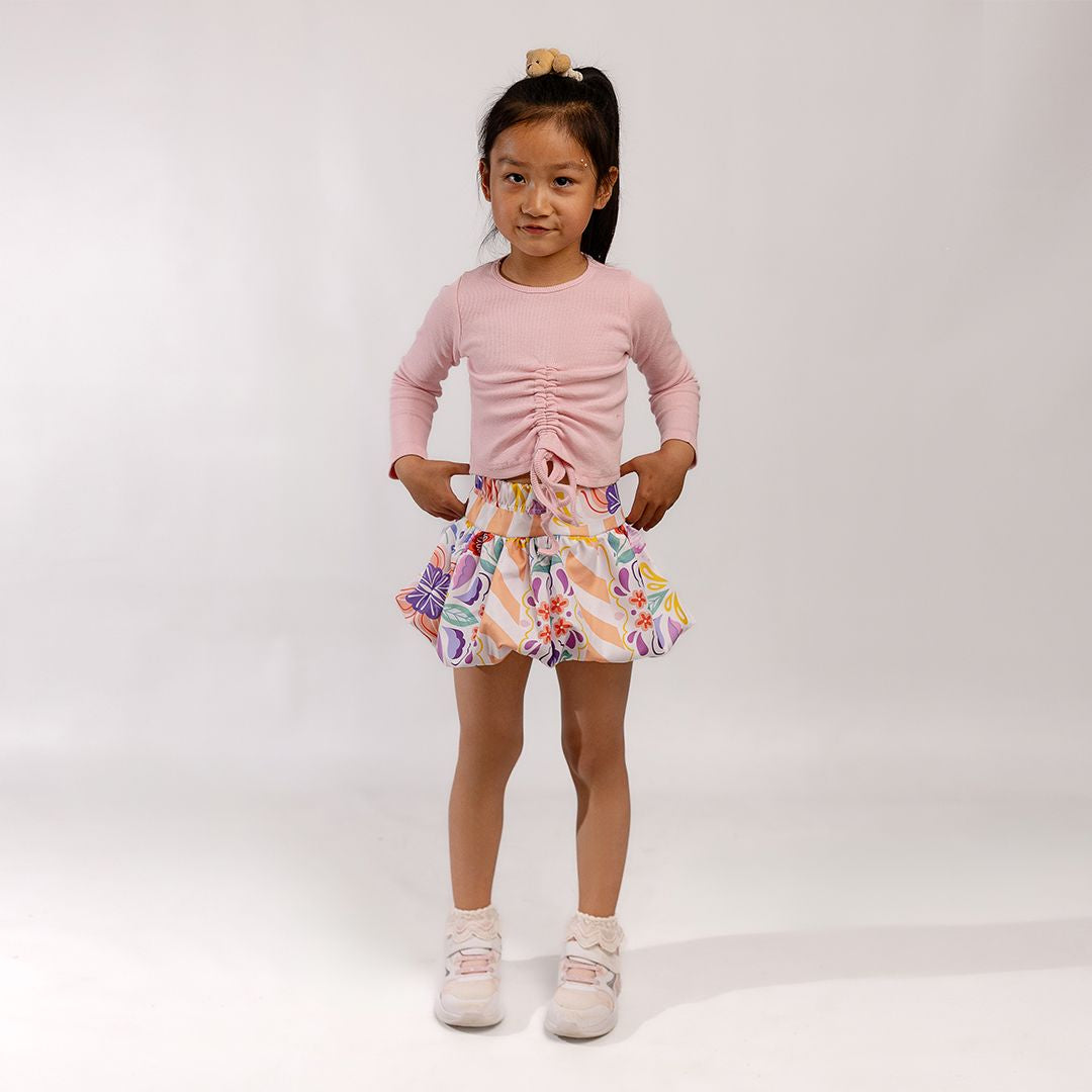 (Skirt) Bubble Skirt (Peach floral) - image 4