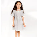 Linen blue and white stripes dress