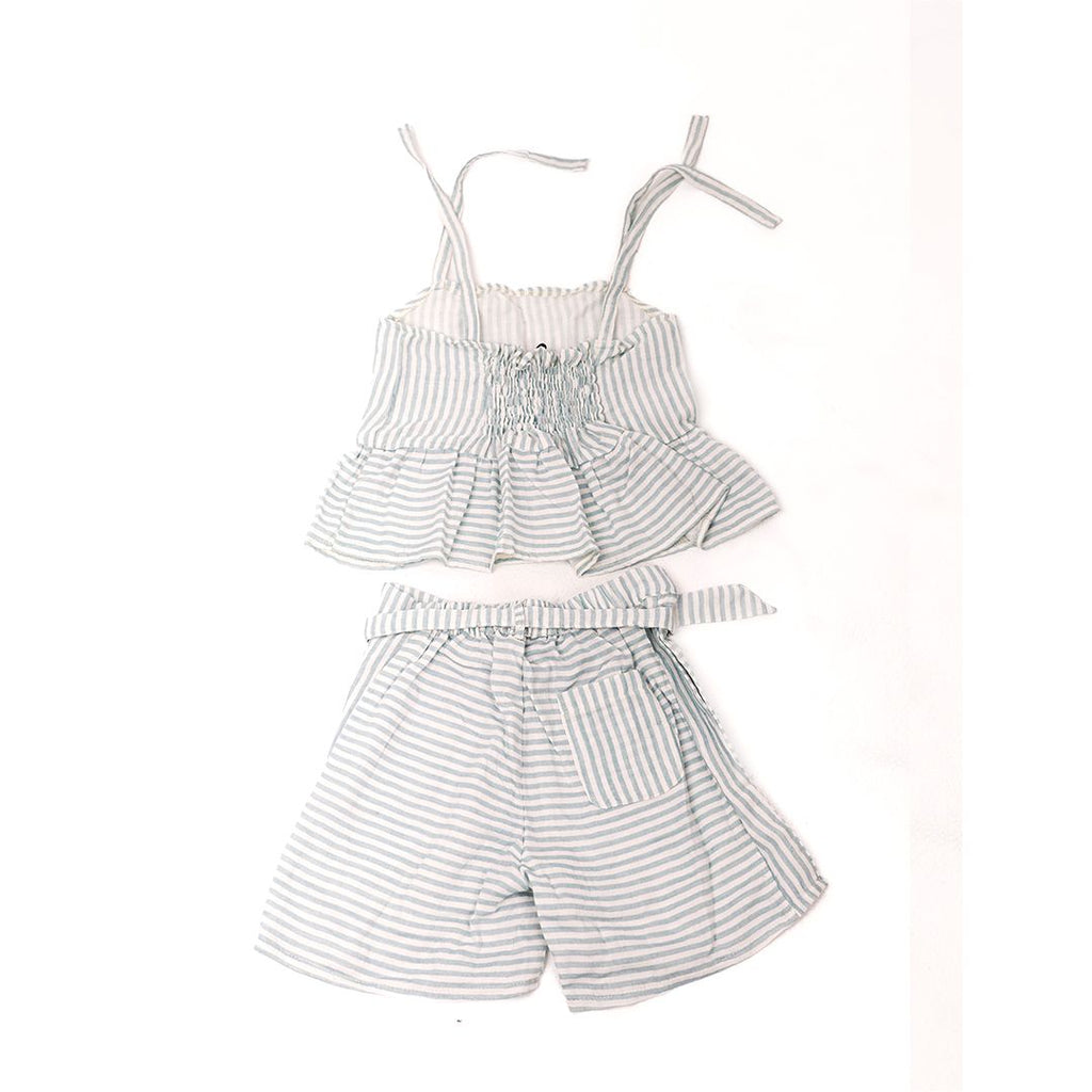 Linen blue and white stripes Set - image 4
