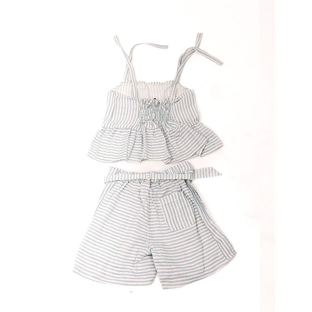 Linen blue and white stripes Set - image 4