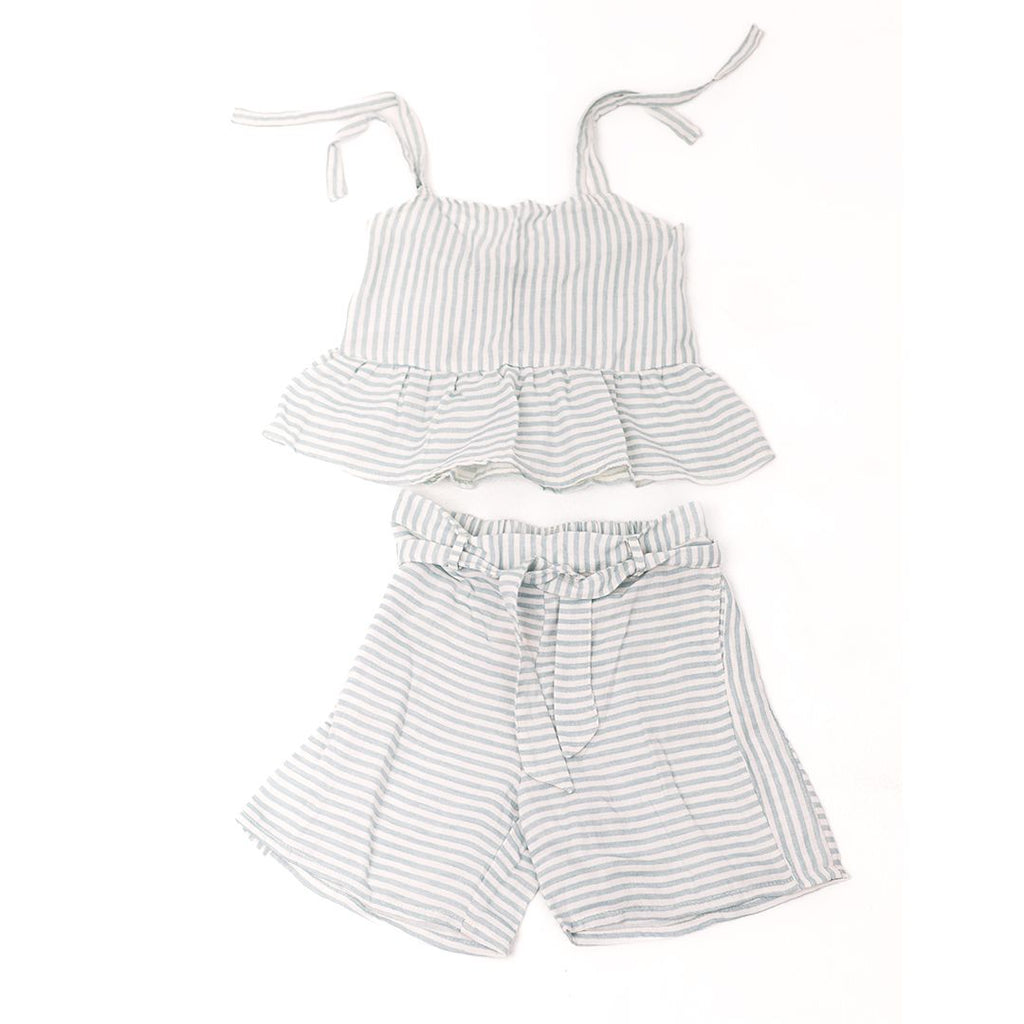 Linen blue and white stripes Set - image 5