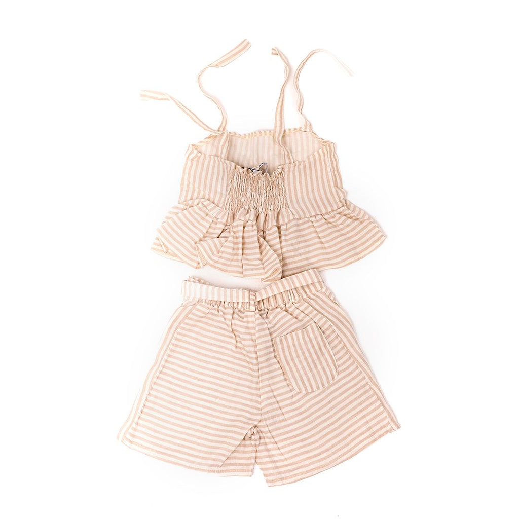 Linen beige and white stripes Set - image 6