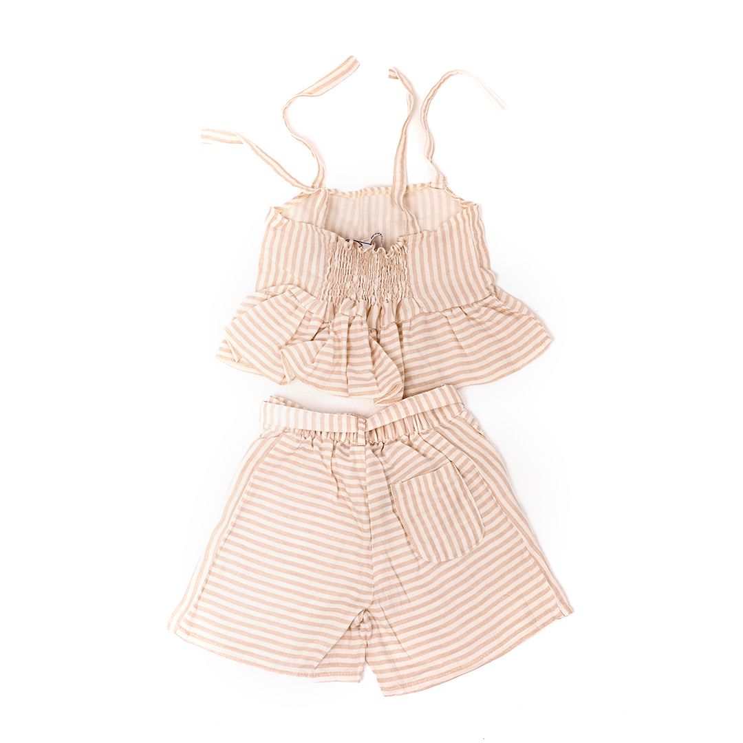 Linen beige and white stripes Set - image 6
