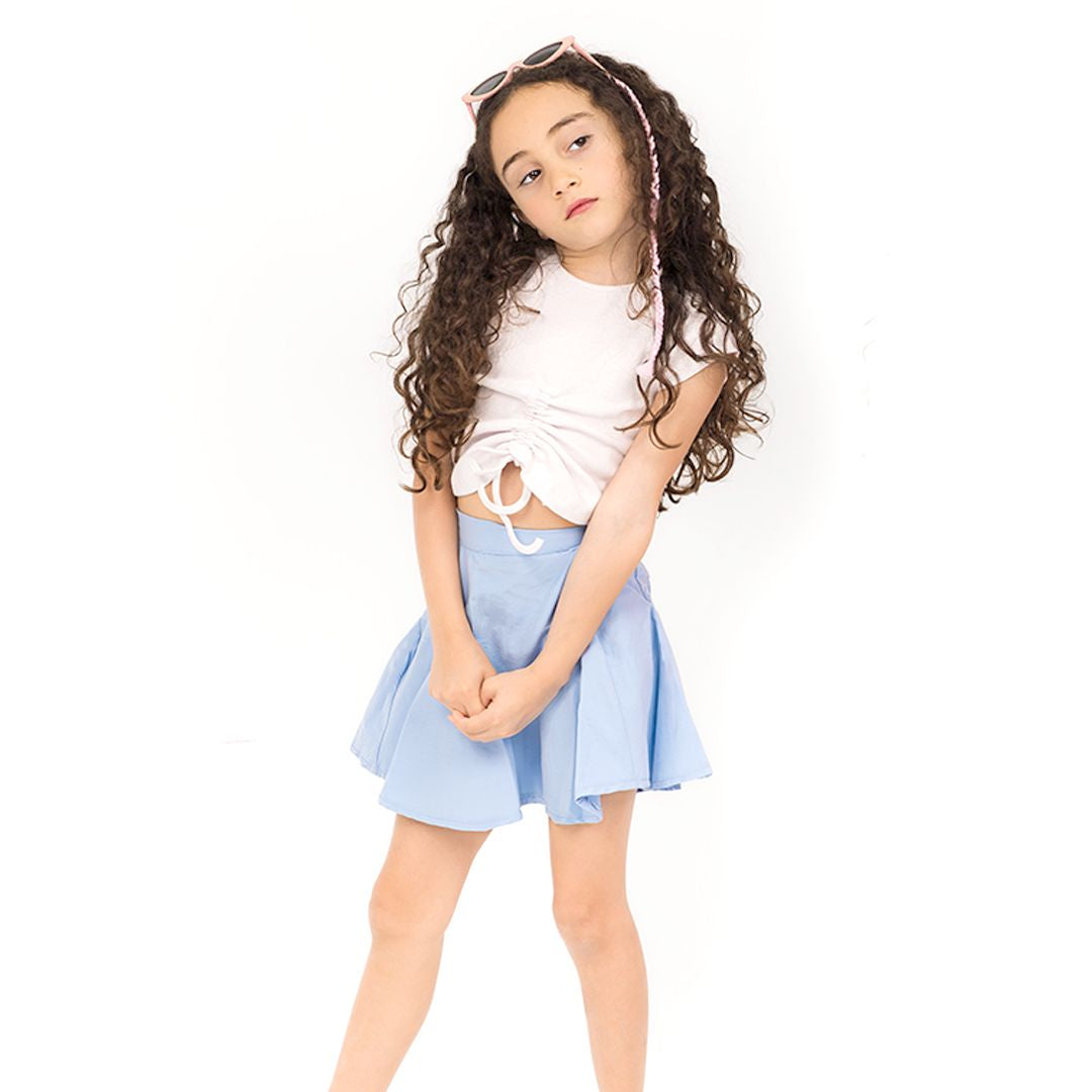 Unique blue flared skirt - image 4