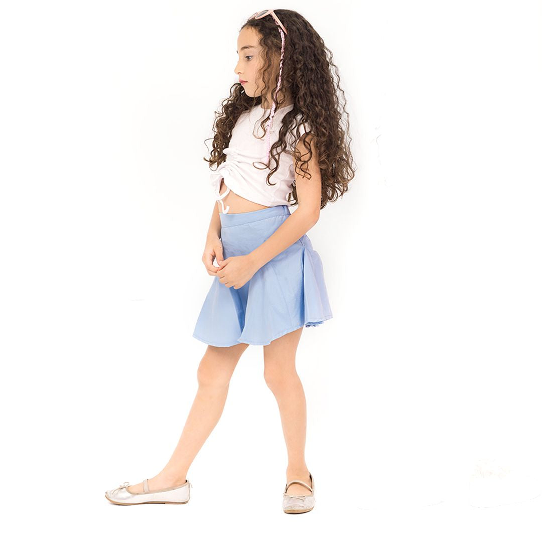 Unique blue flared skirt - image 5