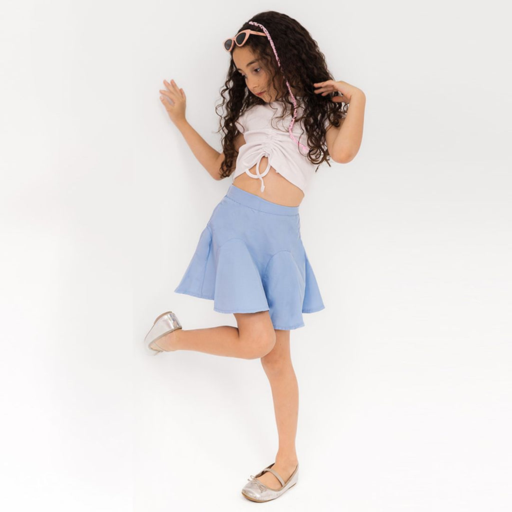Unique blue flared skirt - image 2