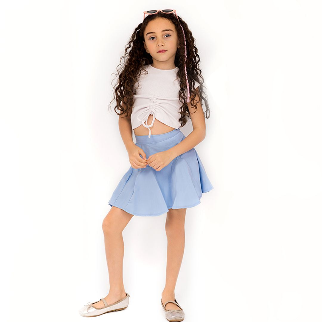Unique blue flared skirt - image 3