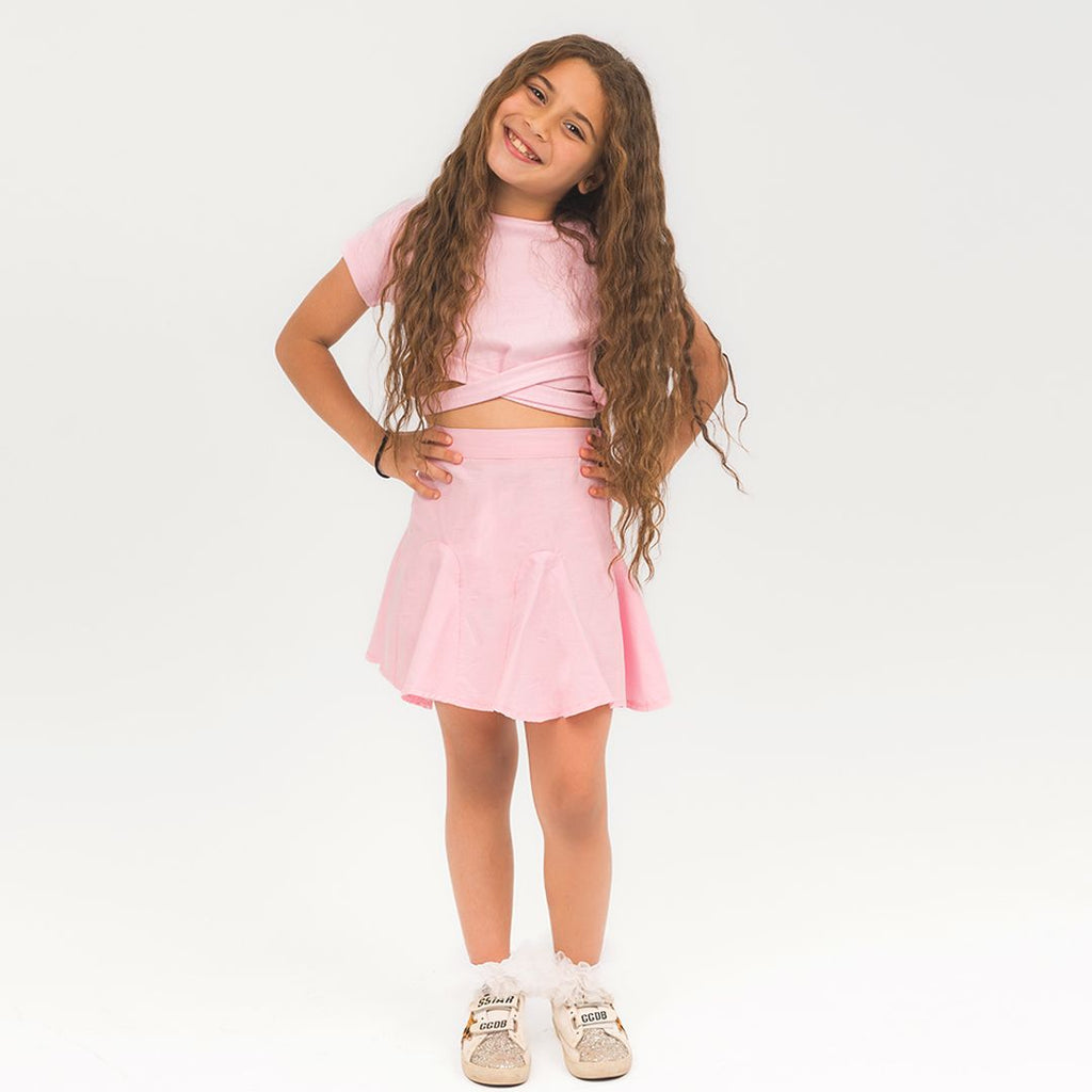Unique pink flared skirt - image 4