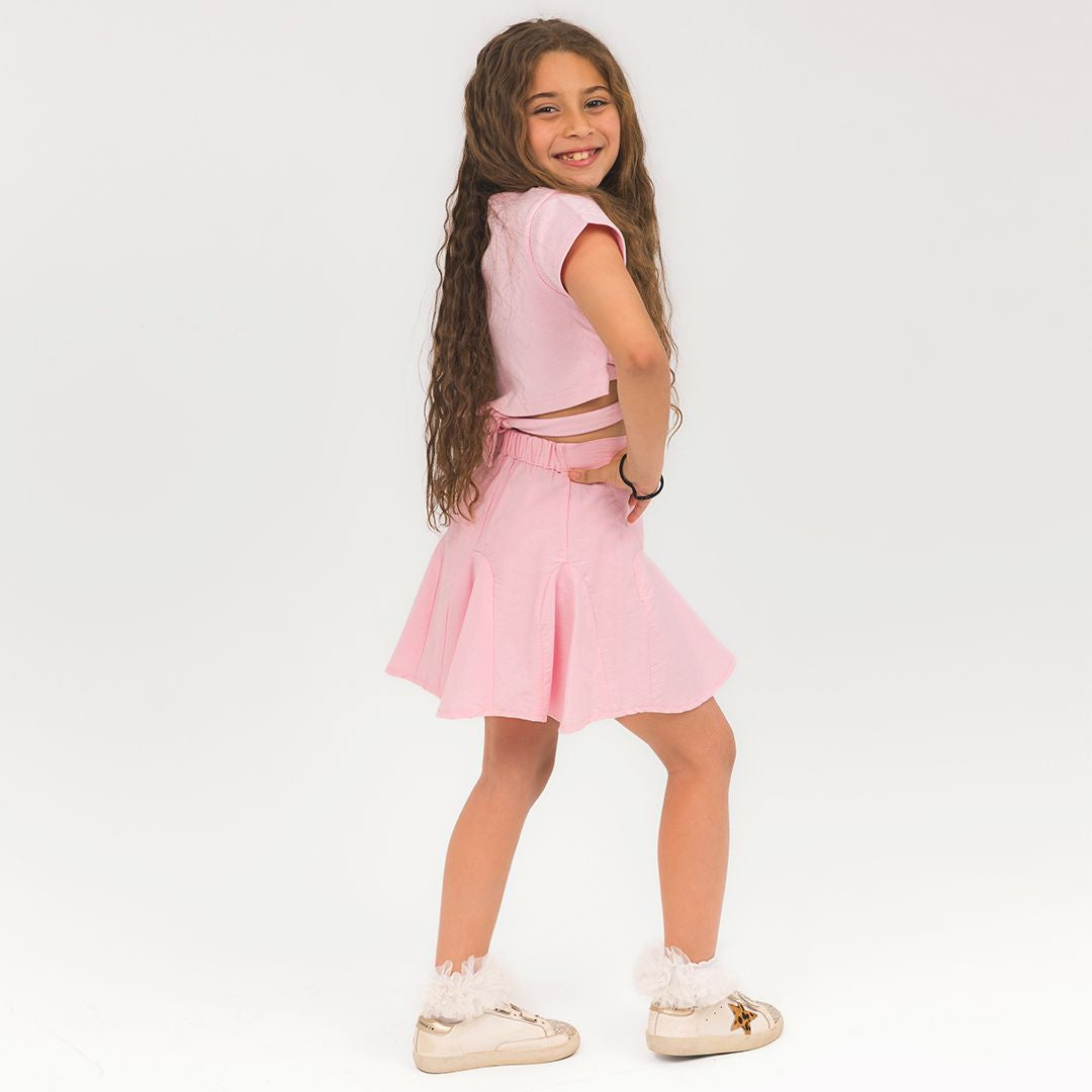 Unique pink flared skirt - image 2