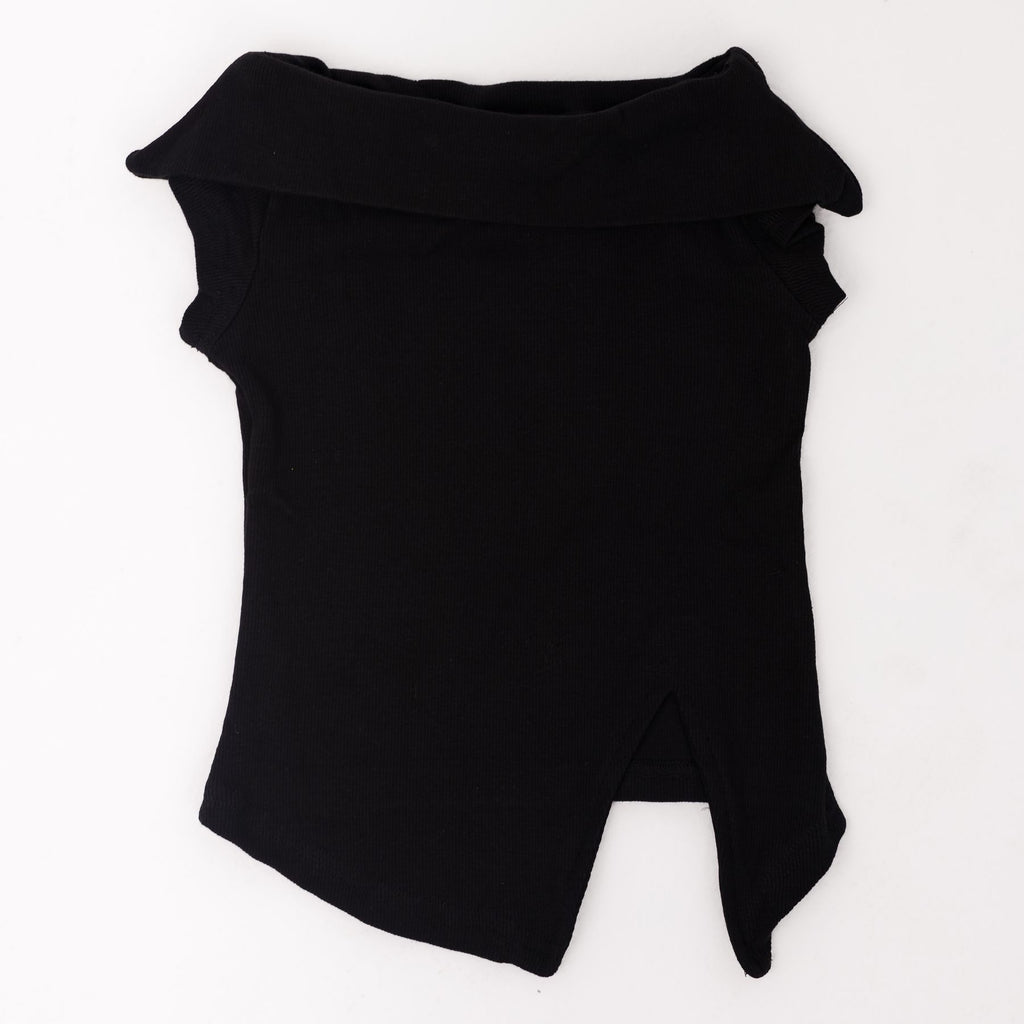 Asymmetrical black half sleeves - image 4
