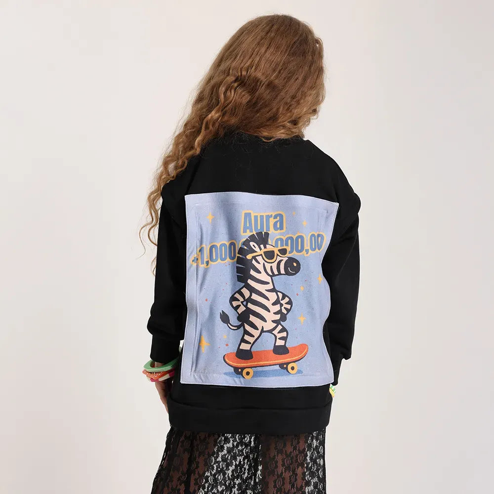 Zip and Switch Sweatshirt + Mystery Reveal print Box (Black) - image 4