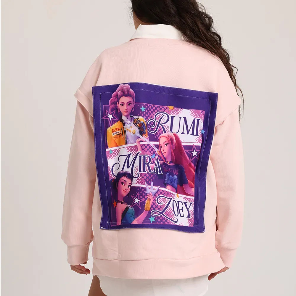 Zip and Switch Sweatshirt + Mystery Reveal print Box  (pink) - image 3