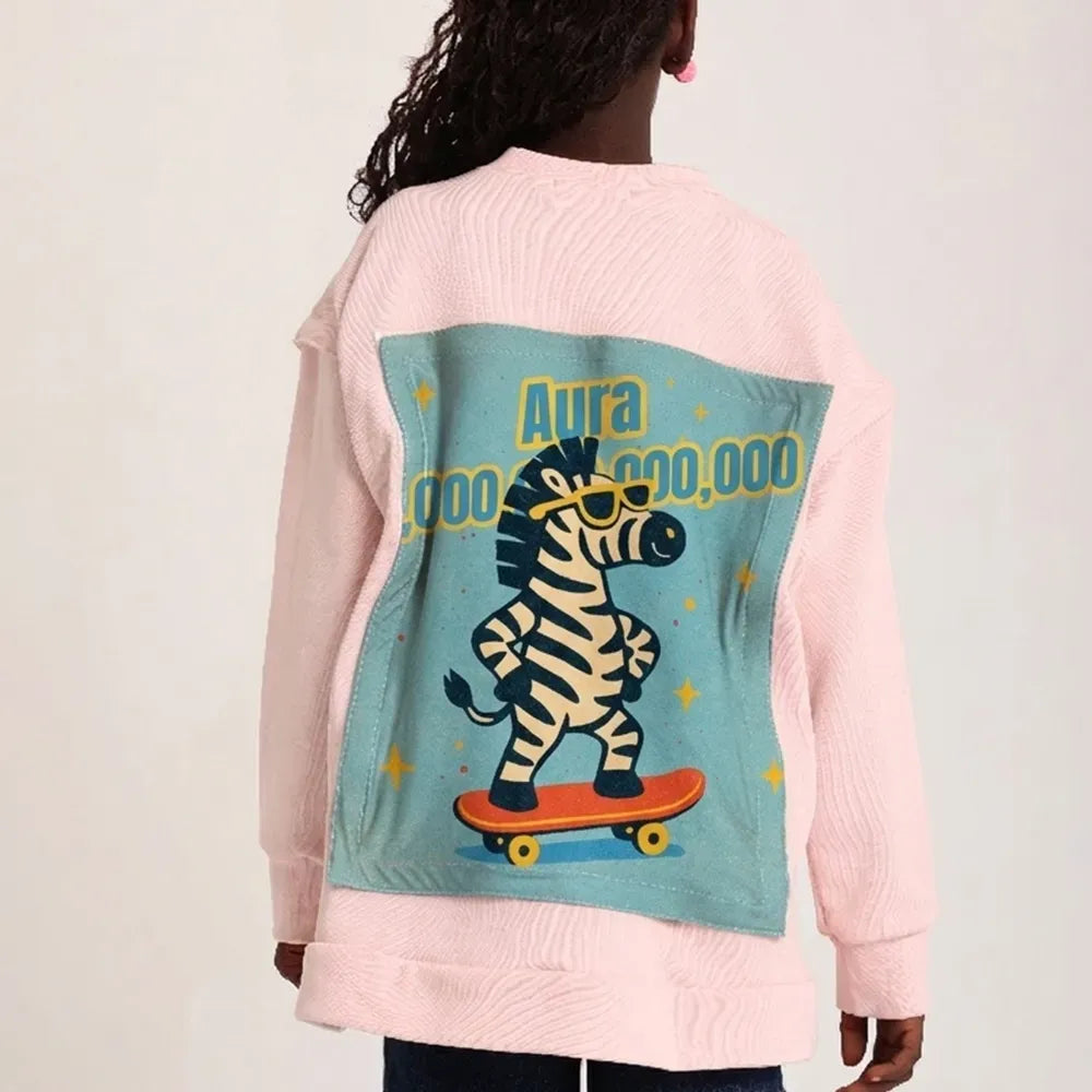 Zip and Switch Sweatshirt + Mystery Reveal print Box  (pink) - image 7
